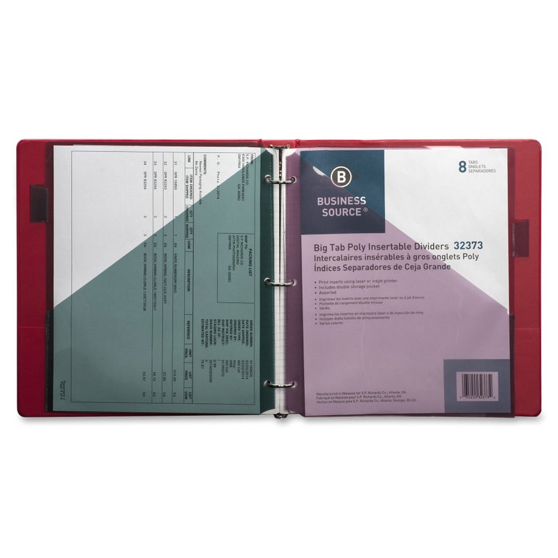 Business Source Double Pocket Index Dividers (32373), Multicolor (BSN32373) - Image 3
